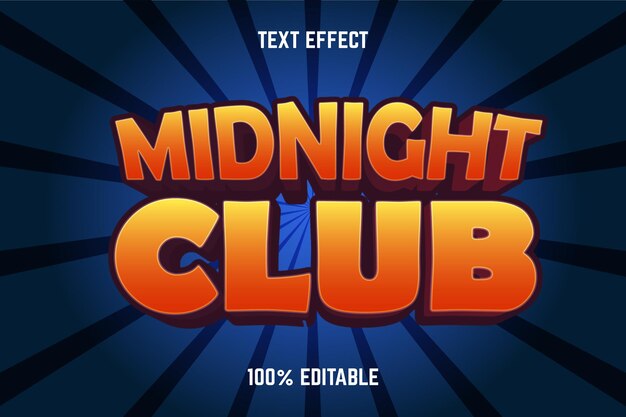 Efeito de texto editável midnight club