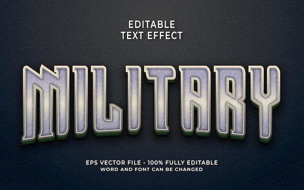 Efeito de texto editável militar
