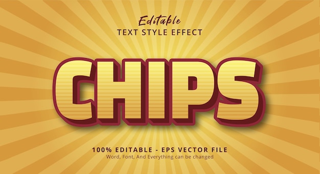 Efeito de texto editável, modelo de efeito de texto chips