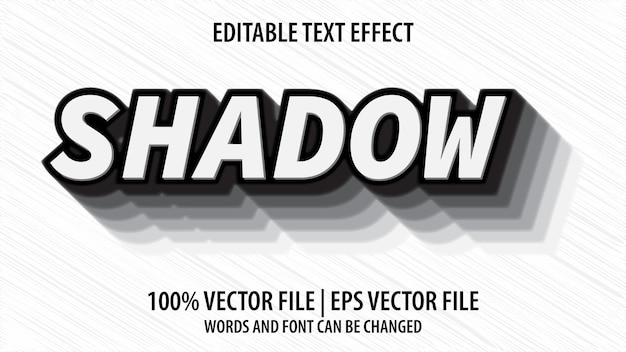 Efeito de texto editável moderno 3d shadow e estilo de fonte mínimo