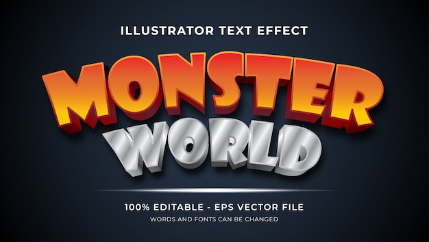 Efeito de texto editável - Monster world style