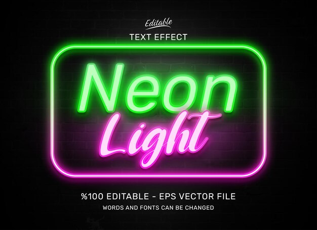 Efeito de texto editável Neon Light