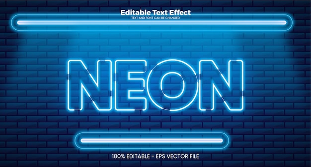 Efeito de texto editável Neon no estilo Neon moderno