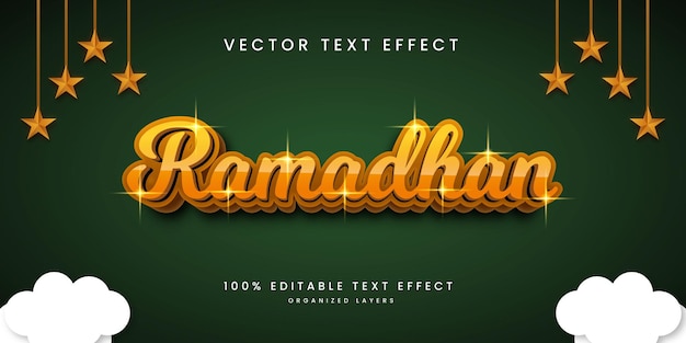 Vetor efeito de texto editável no estilo ramadhan