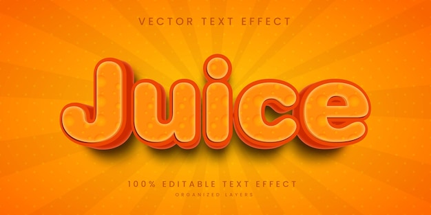 Efeito de texto editável no estilo suco