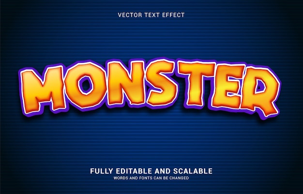 Efeito de texto editável O estilo do monstro pode ser usado para fazer o título