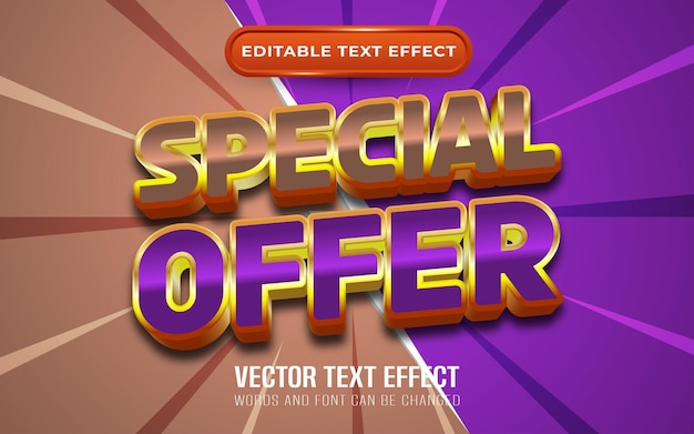 Vetor efeito de texto editável oferta especial