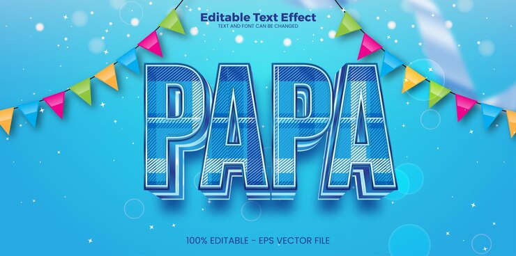 Vetor efeito de texto editável papa no estilo de tendência moderna