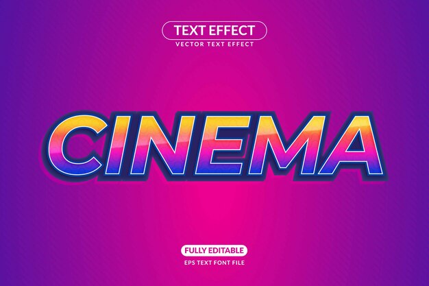 Efeito de texto editável para cinema e filme