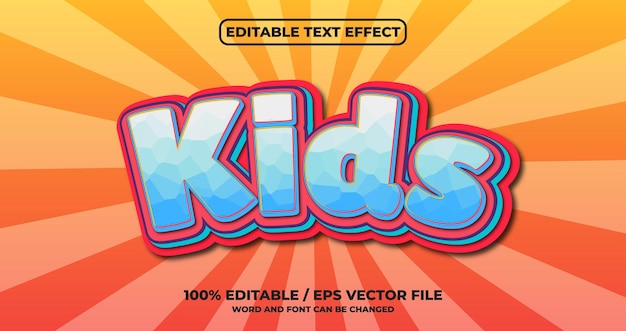 Efeito de texto editável para crianças