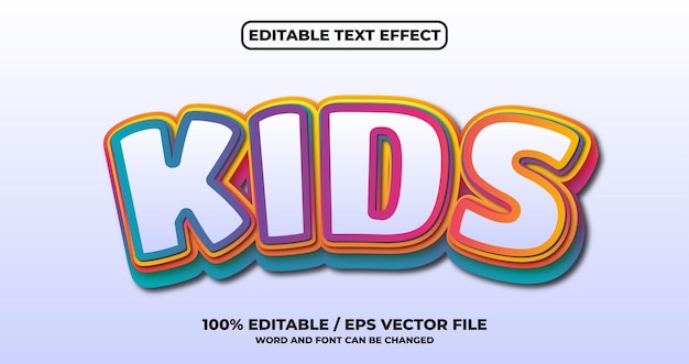 Efeito de texto editável para crianças