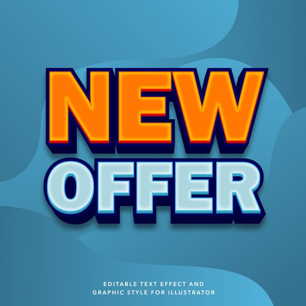 Efeito de texto editável para rótulo de nova oferta de venda especial