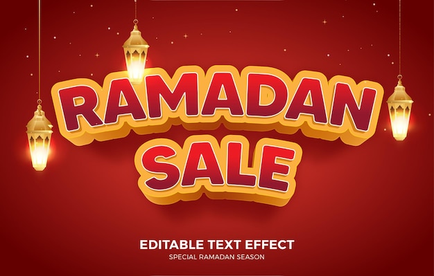 Vetor efeito de texto editável para vetor premium de venda especial do ramadã