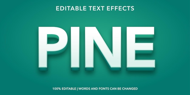 Efeito de texto editável pine