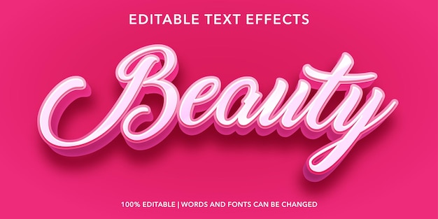 Efeito de texto editável pink beauty