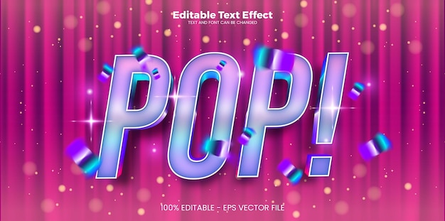 Efeito de texto editável pop em estilo neon moderno
