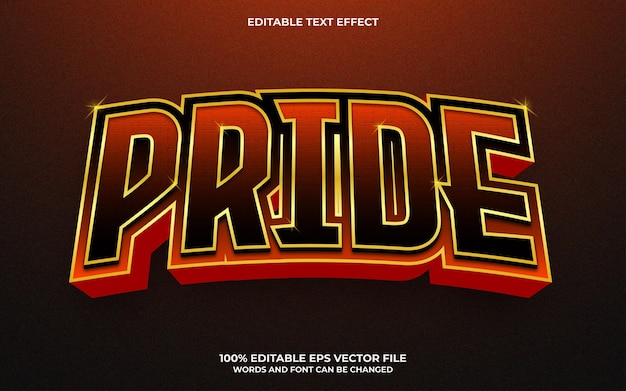 Efeito de texto editável pride 3d