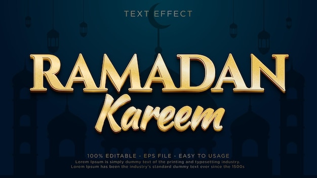 Efeito de texto editável ramadan kareem