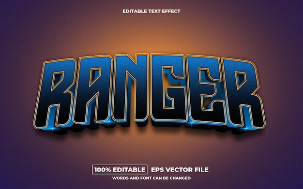 Efeito de texto editável Ranger 3D