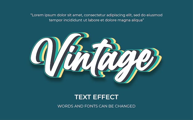 Efeito de texto editável retrô ou vintage