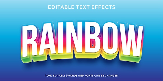 Efeito de texto editável rinbow