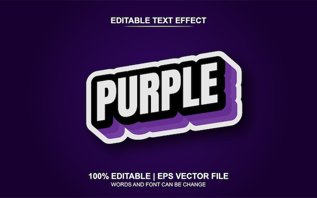 efeito de texto editável roxo