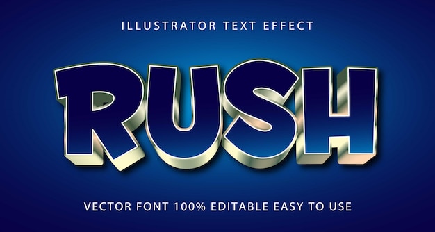 Efeito de texto editável rush