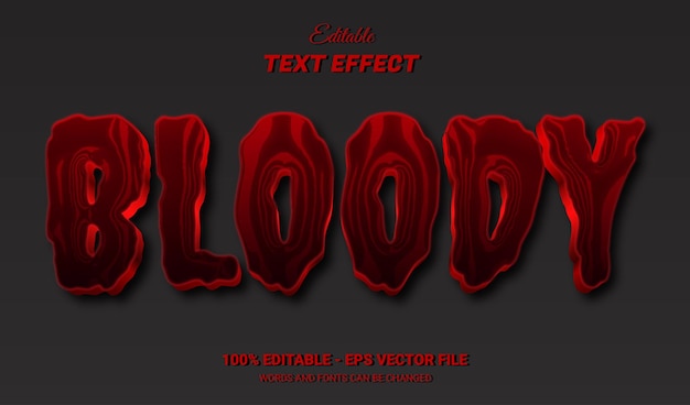 Vetor efeito de texto editável sangrento