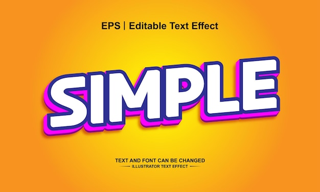Vetor efeito de texto editável simples