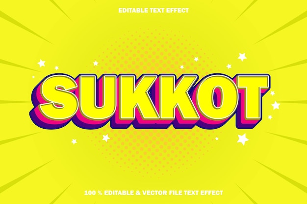 Efeito de texto editável sukkot