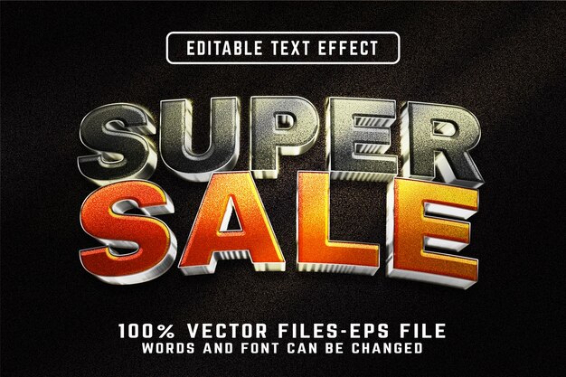 Vetor efeito de texto editável super sale