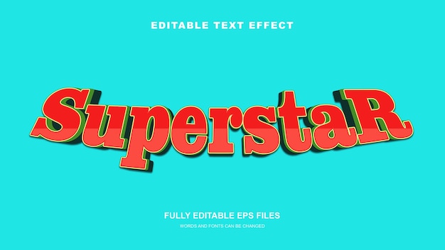 Efeito de texto editável Superstar