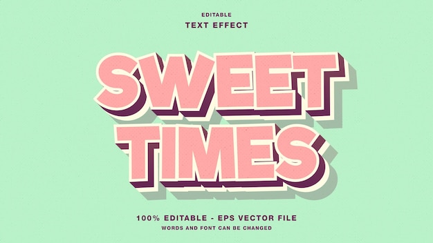 Efeito de texto editável sweet times