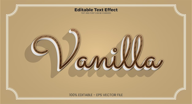 Vetor efeito de texto editável vanilla no estilo de tendência vintage