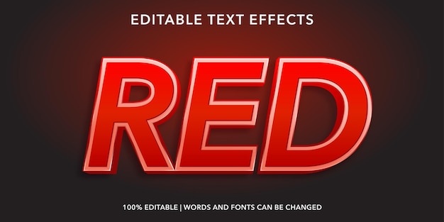 Efeito de texto editável vermelho