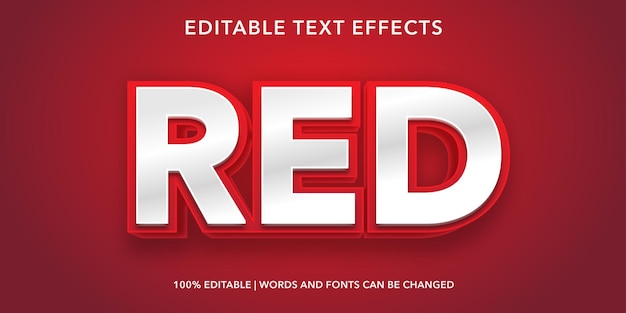Efeito de texto editável vermelho