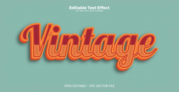 Efeito de texto editável vintage em estilo de tendência moderno