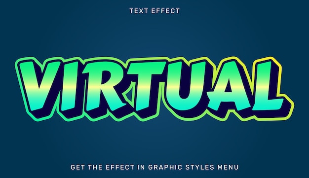 Efeito de texto editável virtual em estilo 3d