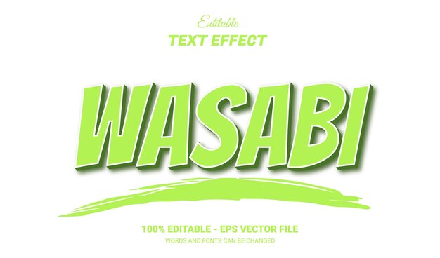 Efeito de texto editável wasabi