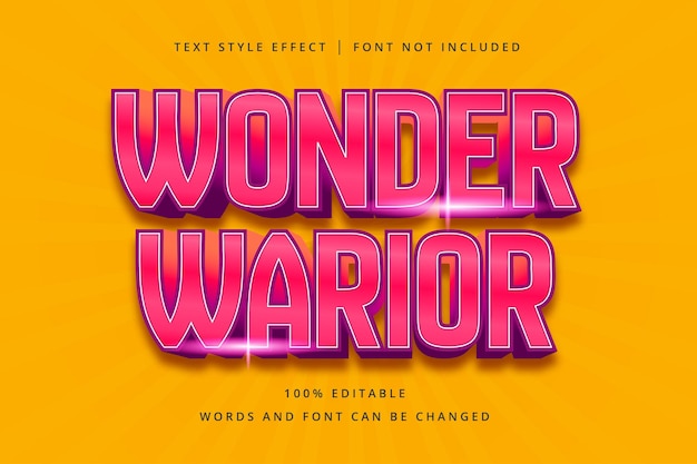 Efeito de texto editável Wonder Warior