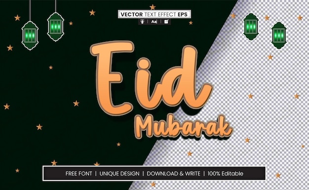 Efeito de texto Eid Mubarak