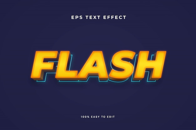 Vetor efeito de texto em flash 3d