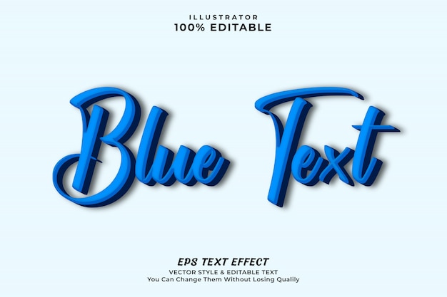 Efeito de texto em negrito azul, estilo editável