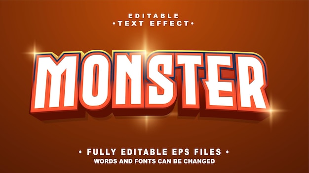 Efeito de texto em negrito de monstro 3D