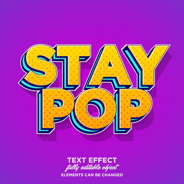 Efeito de texto em negrito pop art