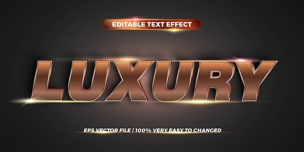Efeito de texto em palavras de luxo texto efeito tema editável metal ouro cor conceito