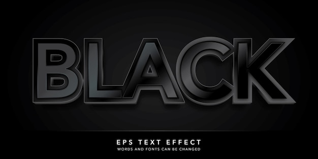 efeito de texto em preto 3D editável