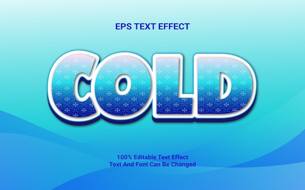 Efeito de texto EPS azul frio