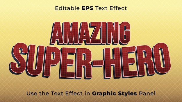 Efeito de texto EPS editável de super-herói para título e pôster modelo de título 3D Man Spider