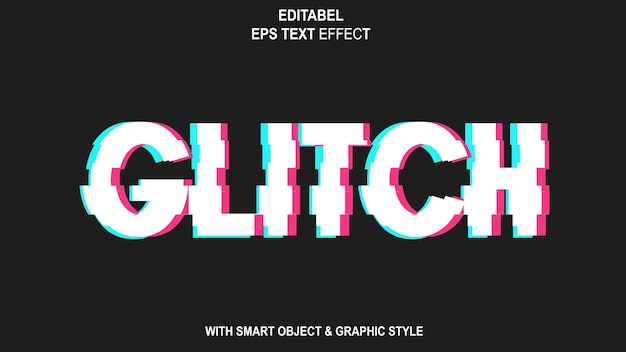 Efeito de texto EPS estilo GLITCH